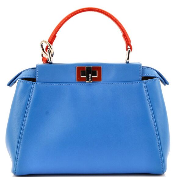 Fendi Handbags - Fendi Peekaboo Bag Leather Mini Blue